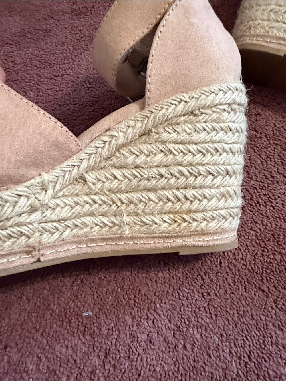 Target Pink-Tan Espadrille Platform Wedge Sandals - Picture 3 of 4